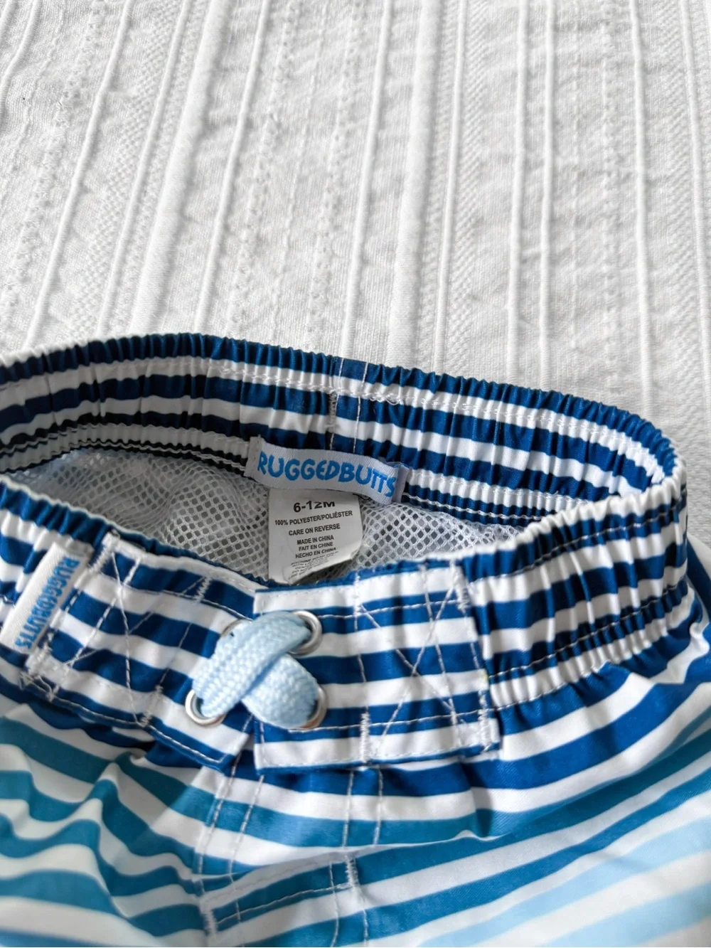 RuggedButts Baby Boy Coastal Stripe Swim Trunks 6-12M